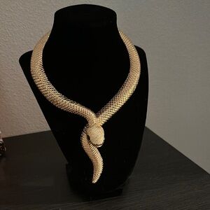 Elegant Gold Snake Necklace